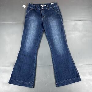 Rock Roll Jeans Womens 31x32 Blue High Rise Trouser Bell Bottom Retro NWT